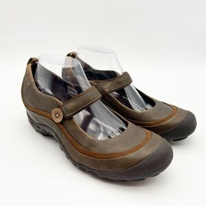 Merrell Shoes Plaza Emme Mary Jane Ortholite J46084 Brown Leather Womens 9.5